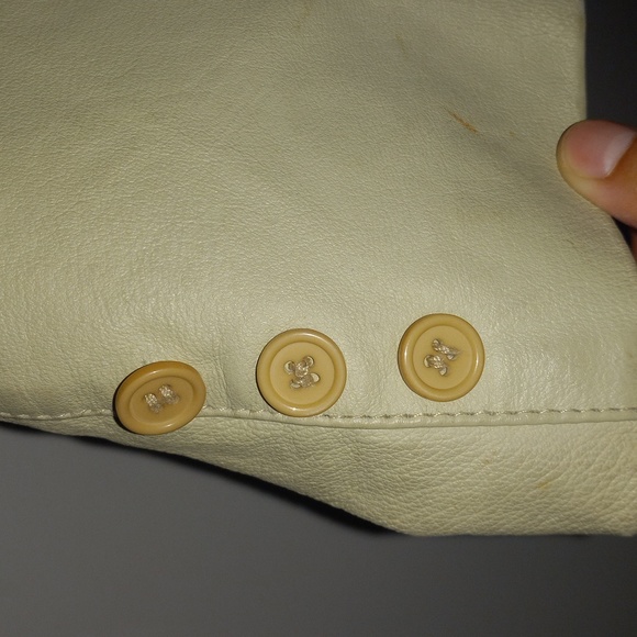 Tan Cream Men's Leather Jacket Size Large NWOT - Picture 2 of 6